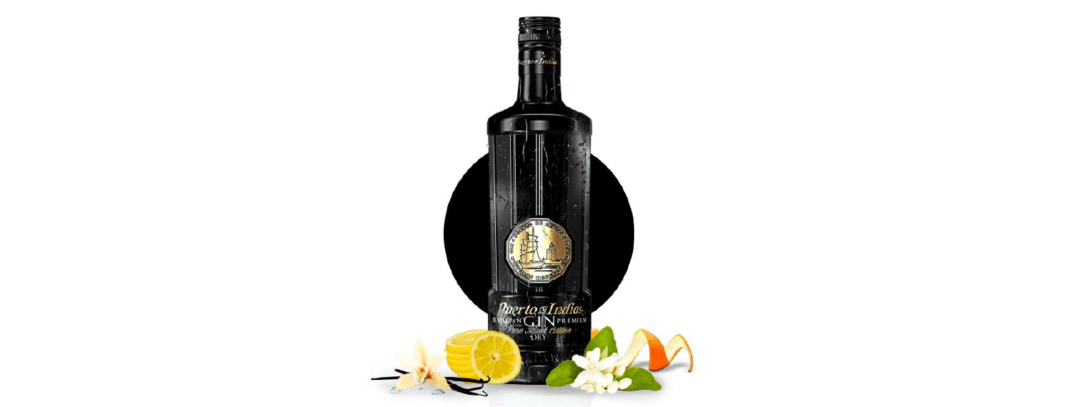 Puerto de Indias ABV) only Pure Dry Gin (40% Black 70cl Edition