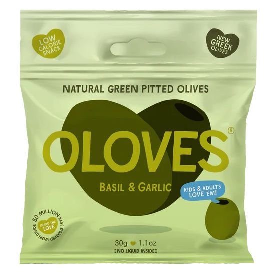 Oloves Basil &amp; Garlic Marinated Pitted Olives (30g)