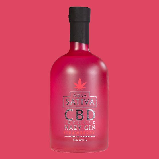 Aqua Sativa CBD Infused Hazy Dry Gin - Strawberry 50cl (40% ABV)