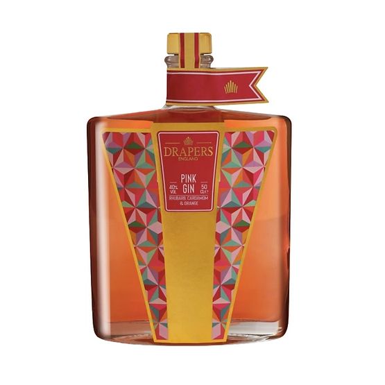 Drapers England Pink Gin Rhubarb, Cardamom &amp; Orange 50cl (40% ABV)
