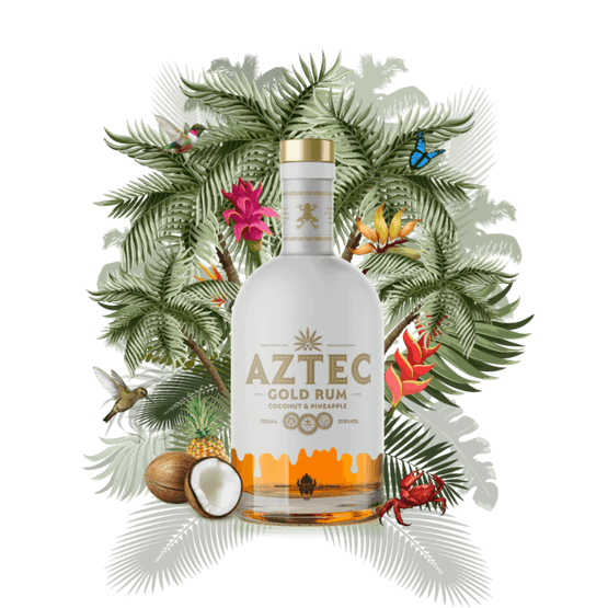 Aztec Gold Rum - Coconut &amp; Pineapple 70cl (37.5% ABV)